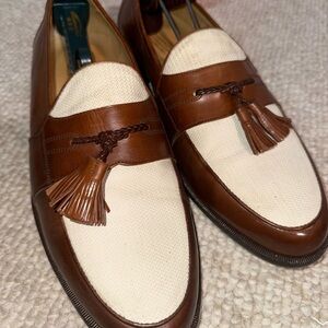 Johnston & Murphy Brown and Cream Tassel Loafers